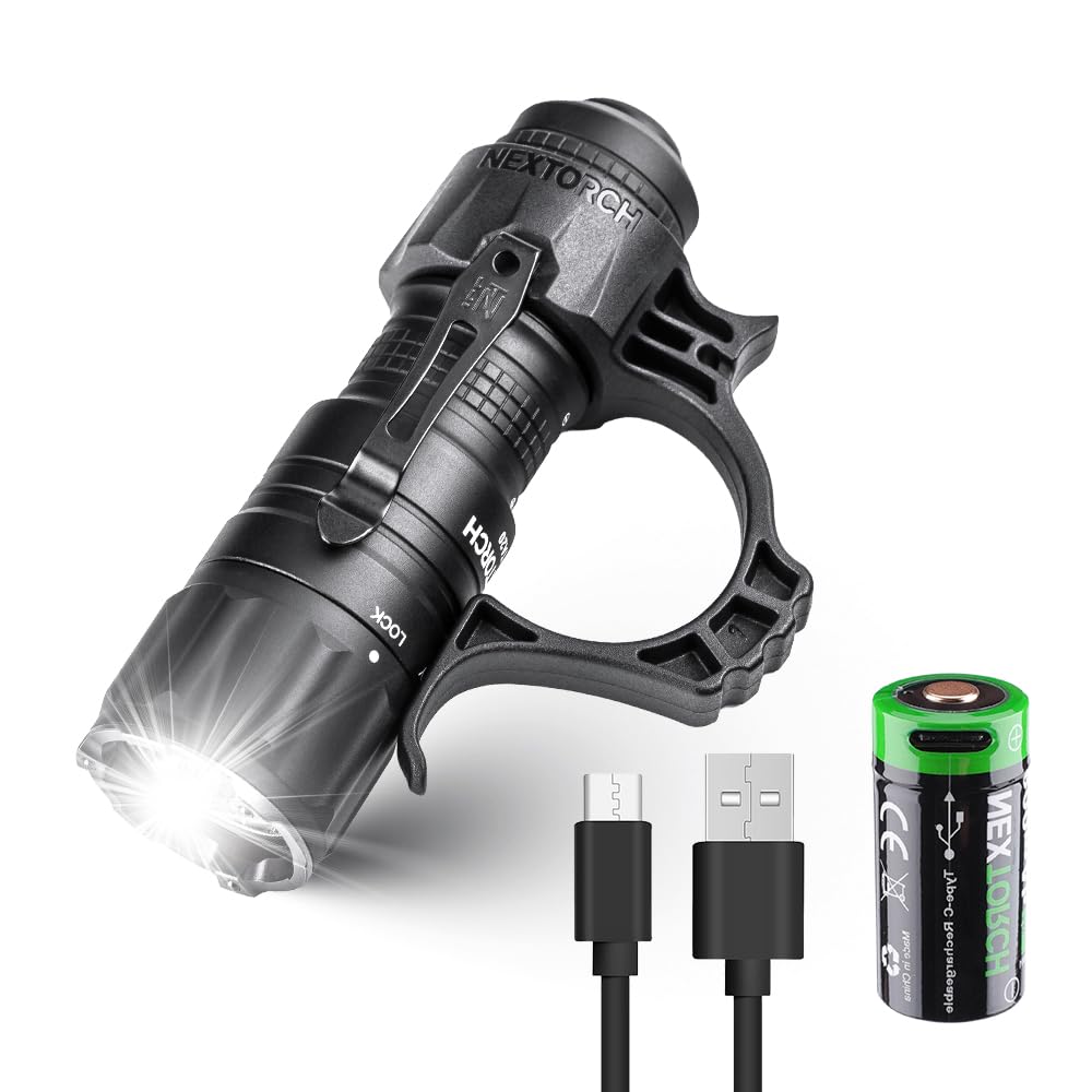 Nextorch Powerful TA20 Compact Tactical Torch, 1000 Lumens LED Super Bright Rechargeable Pocket Torch with 6 Modes IPX8 Waterproof Flashlight for Camping Hiking Emergency Outdoor