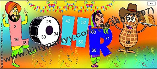 Kitty Partyy Lohri Theme Printed Tambola Tickets (Multicolour)