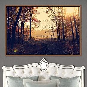 signwin Framed Canvas Wall Art Rustic Woods Brown...