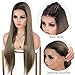 K'ryssma Lace Front Wig Brown Ombre Synthetic Wigs with Dark Roots Natural Hairline Silk Straight 22 inches Long Brown Wig for Women