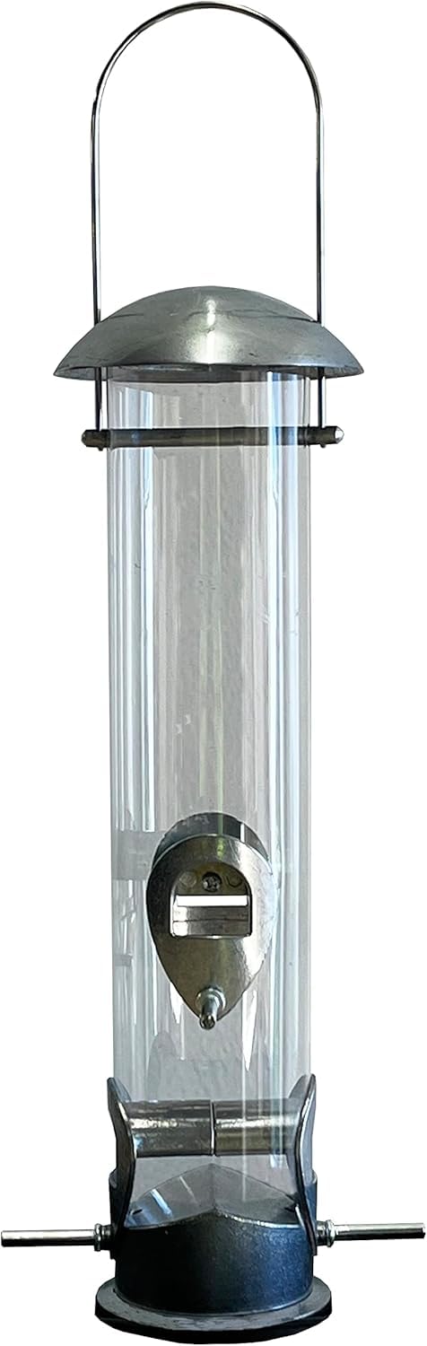 Garden Store Direct Heavy-Duty Deluxe Stainless Steel Large 30cm Hanging Wild Bird Feeders - Seed, Peanut/Sunflower Hearts or Fat Ball Versions, (Seed Feeder)