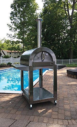 ilFornino Professional Plus Wood Fired Pizza Oven – One Flat Cooking Area, Adjustable Height-High Grade Stainless Steel by ilFornino, New York