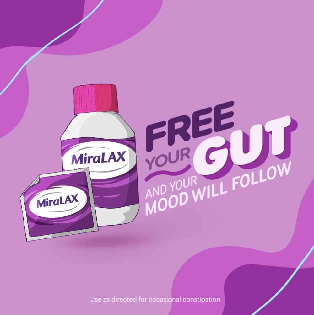 MiraLAX Laxative Powder for Gentle Constipation Relief, 10 Count Mix-in Packs + Mixing Stirrers: Health & Personal Care
