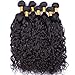 Ali Moda 10A Hair 14 16 18 with 12 Malaysian Human Hair Water Wave Hair and Unprocessed Natural Color Hair Weave Weft with 4x4 Lace Closure