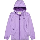 Dubbped Boys Girls Rain Jacket Hooded Windbreaker Lightweight Waterproof Raincoat for Kids