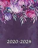 Monthly Planner 2020-2024: Purple Floral, 60 Months Appointment Calendar, Agenda Schedule Organizer by 