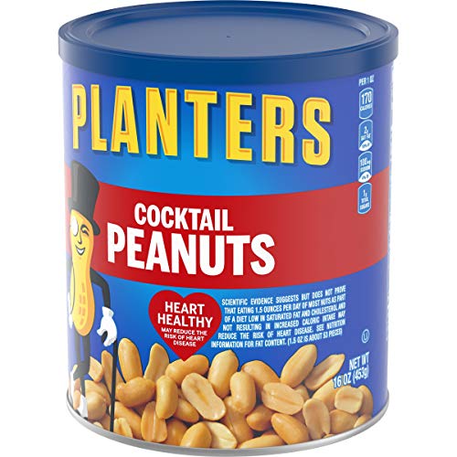 PLANTERS Salted Cocktail Peanuts, 16 oz. Resealable Jars (Cholesterol
