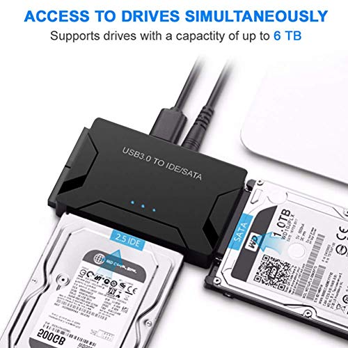 USB 3.0 to SATA/IDE Converter Hard Drive Adapter with 12V/2A Power Adapter & USB 3.0 Cable… - Thumbnail 2