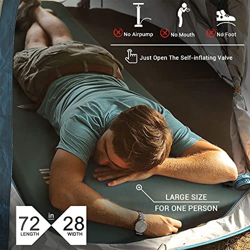 INVOKER 3 Inch UltraThick Self Inflating Lightweight Memory Foam Sleeping Pad Mattress for