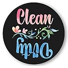 Dishwasher Magnet Clean Dirty Trendy Boho Watercolor Art 3 inch Round Magnet - Art Lovers Kitchen Magnet with Decorative Flower for Home Decor, Gift for Men & Women,Kids or Party Favors, Made in USA