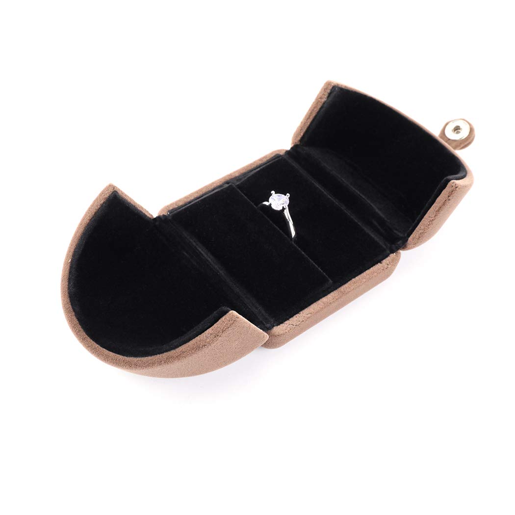 iSuperb Ring Jewellry Box, Flannel Jewelry Case for Rings Earrings and Stud Earring Women Gift Packing Box Jewelry Display for Engagement Wedding, 6.5x6x5cm