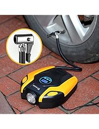 Breezz   Inflador de neumáticos, bomba de compresor de aire, 12 V CC, bomba de neumático portátil con indicador de presión de pantalla digital de hasta 150 PSI para automóvil, bicicleta y otros inflables