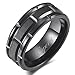 Caperci Men's 8mm Matrix Brick Pattern Black Tungsten Wedding Band Ring Size 8-13