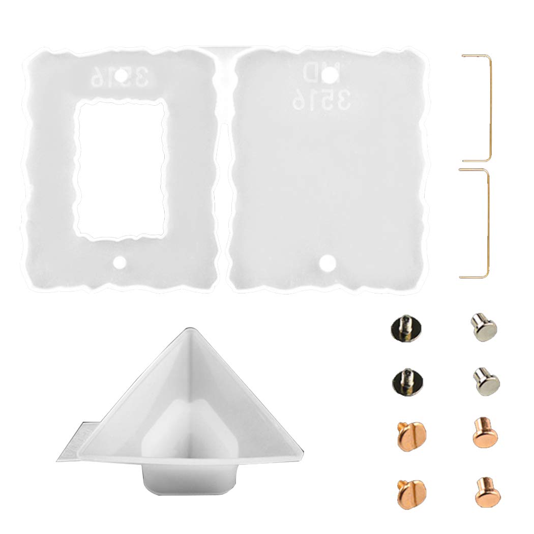 SOWUNO 12PCS Silicone Picture Frame Mold Kit Reusable Washable Photo