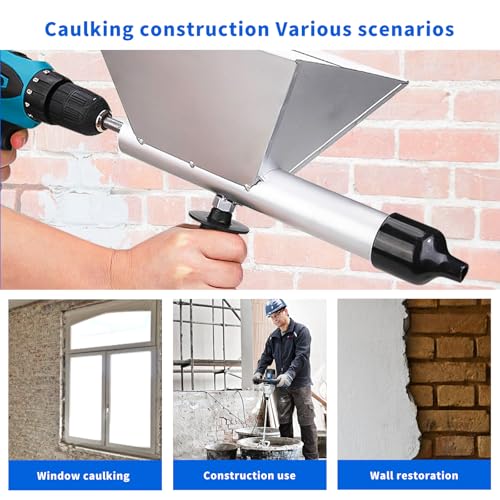 Electric Mortar Sealer Gun with 8 Removable Nozzles, Portable Electric Mortar Gun Funnel Shape for Mortar Seals Sealing Tools