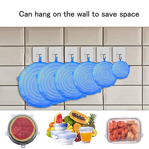 12pcs Silicone Stretch Lids with 2 Bonus, Reusable Insta Lids and Stretchable Food Covers to Keep Food Fresh for Various Sizes and Shape of Containers As Seen On TV, Dishwasher and Freeze - Thumbnail 3