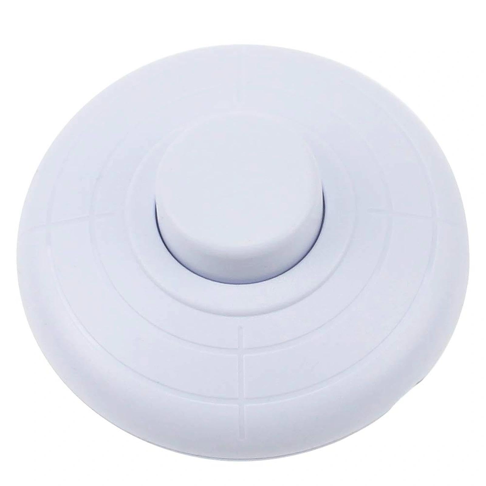 LbsAMP 1 Pcs in-Line Foot Press Switch 250V/2A for 2 or 3 Core Round Foot Switch Foot Push Switch for Standard Lamp Floor Lamp Table Lights Ø65mm x 28mm - White — image 1