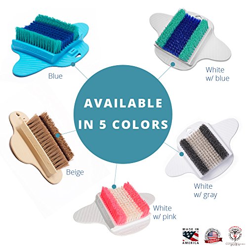 The FootMate System Foot Brush Scrubber + Rejuvenating Gel - Blue - Made in The USA
