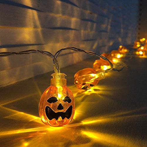 Dailyart Orange Halloween Pumpkin Lights, 3D Pumpkin String Light Indoor LED Jack-O-Lantern Halloween Lights (30 LEDs, Battery-powered, 11feet/3.5meters)