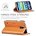Galaxy S5 Case, SHIELDON Genuine Leather Case Premium Wallet Case Flip Book Style with Stand Feature & ID Credit Card Compartments [Magnetic Closure] for Samsung Galaxy S5, Brown
