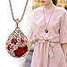 Calors Vitton Rose Gold Plated Flower Water Drop Crystal Long Sweater Chain Pendant Necklace Red 15
