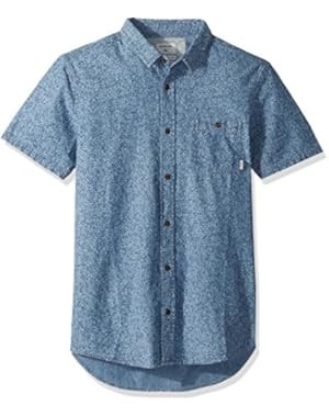 Men's Printed Chambray Short Sleeve Woven