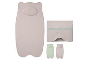 Blissful Diary Vegan Leather Portable Changing Pad, Wipeable, Waterproof Diaper Changing Mat, Newborn Shower Gifts, with Buil