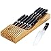 Utoplike In-Drawer Knife Block, 11-15 Slots Bamboo Knife Drawer Organizer, Knife Set Storage for Kitchen, 17 x 5.5 x 2 inches