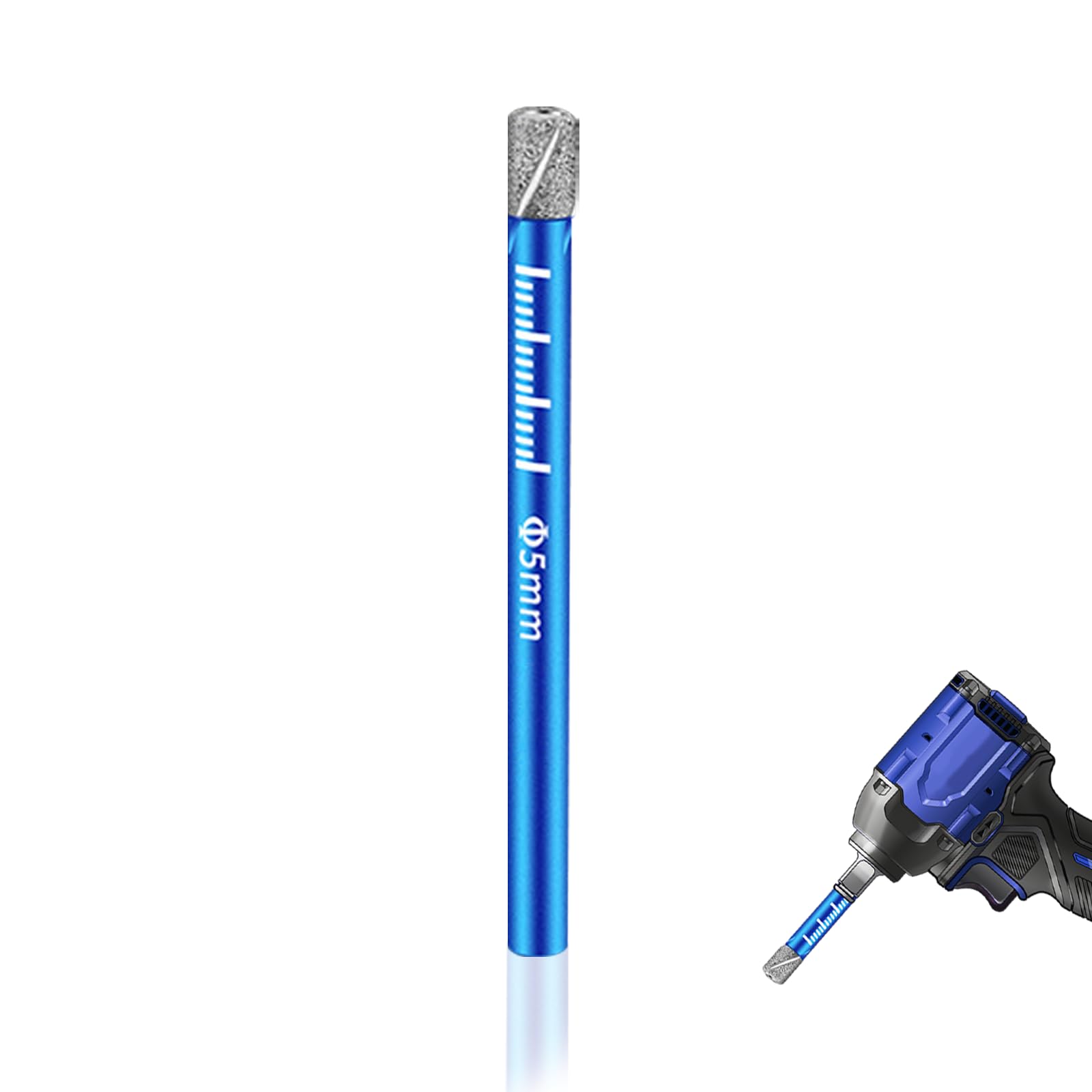 Dry Diamond Drill Bits 5mm for Porcelain Tiles Glass Ceramics Granite Marble Hard Diamond Tipped Drill Bits with Wax Core All-Purpose Drilling