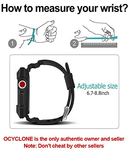 Apple Watch Band 42mm, Ocyclone Apple Watch Series 3 42mm Band iWatch 3/2/1 Sport Protective Bumper Case Strap Replacement for Active Style Men and Women - Thumbnail 6