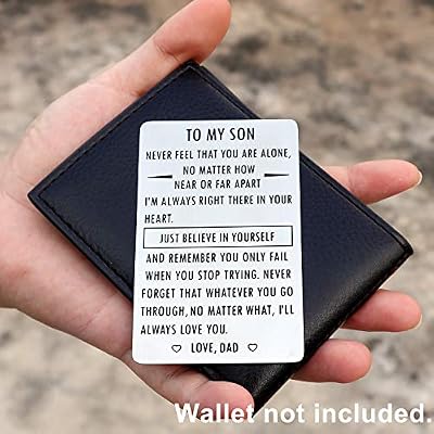 Gifts For Son From Dad To My Son Engraved Wallet Card Inserts With Inspirational Quotes Christmas Birthday Graduation Gift Ideas Amazon Sg Office School Supplies