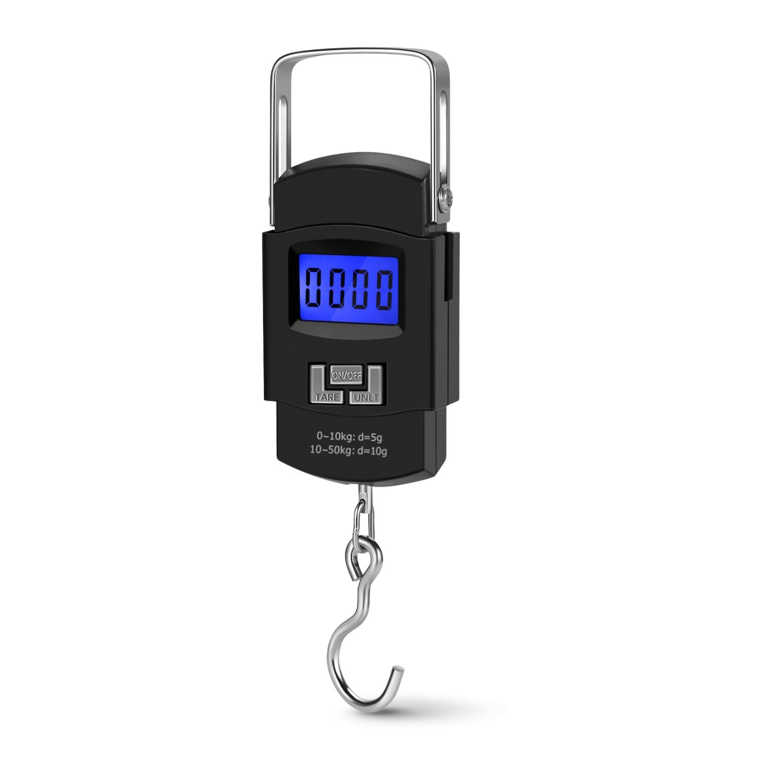 Flexzion Hanging Digital Scale for Travel & Fishing, Portable Luggage Scale Electronic Backlight LCD Display 110 lbs / 50 Balance Smart Weight