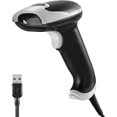 USB Barcode Scanner, JRHC Wired Handheld Plug&amp;Play Barcode Reader Scanners, 1D 2D PDF417 Data Matrix Automatic Reader Support POS Mobile Payment, Convenience Store, Supermarket, Warehouse