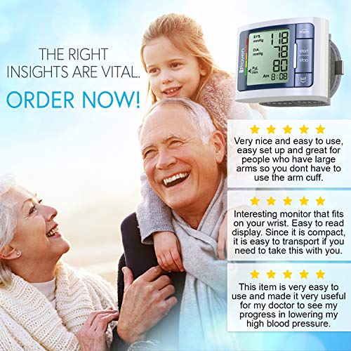 iProven Digital Blood Pressure Monitor Wrist, Memory for Readings