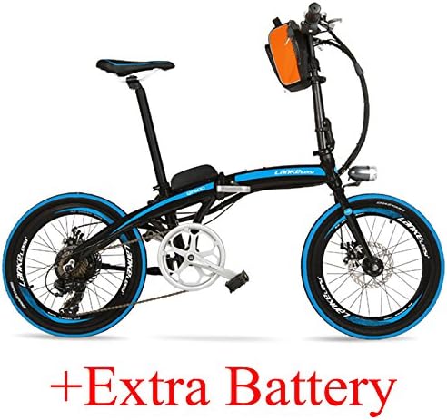 LANKELEISI QF600 240W 48V 12Ah Portable 20 Inches Folding E Bike,Aluminum Alloy Frame Pedal Assist Electric Bike,Both Disc Brakes,Pedelec.