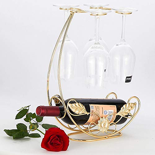 Homye Countertop Wine Rack with Glass Holder Freestanding Wine Holder