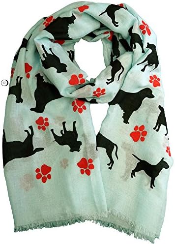 Dog Lover Scarf Gift for Women - Mint Sea Green Paw Footprint Print