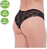 Soft Lace Bikini Panties Sexy Lace Cheeky Hipster Panties Underwear in 6 Pack or 12 Pack