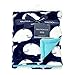 Nautica Kids Set Sail Nautical/Whale/Anchor Super Soft Double Sided Baby Blanket, Navy, Aqua, White
