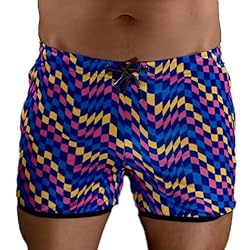 Mens Running Booty Shorts, Zippered Pockets, Rave