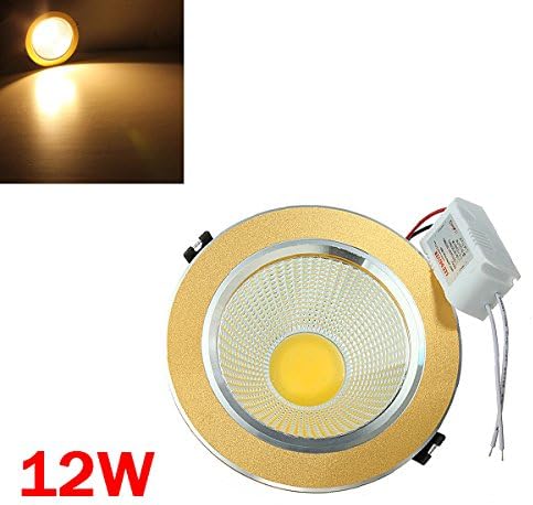 12W Warm White COB LED Ceiling Down Light Golden Shell 85-265V