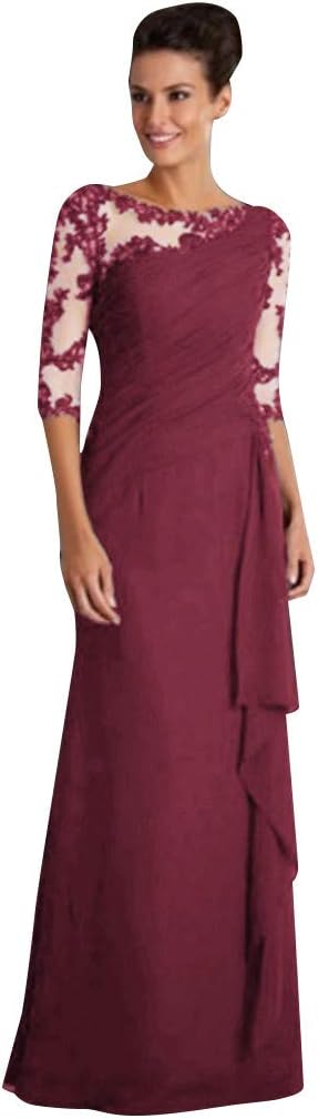 Women Dress Sunday77 Lace Patchwork Half Sleeve Plus Size Floor-Length Evening Party Beach Cocktail Casual