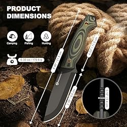 DRACHENADER 8.46" Survival Knife with Fire Starter