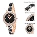 Xinge Women's Dress Bracelet Watch and Bangle Set Rose Gold Black Band D3866L
