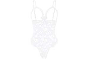 Avidlove Sexy Teddy Ruffle Cut Out One Piece Lingerie V Neck Bodysuit Lingerie for Women Lace Nightie