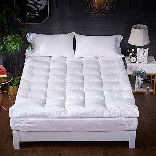 TEXTILE ARENA" 10 cms (4 Inch) King Microfibre Mattress Topper With Luxury Filling, Box Stitched, 230 TC Cover & Elasticated Corner Straps