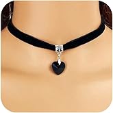 Qceasiy Gothic Black Necklace for Women, Adjustable Victorian Velvet Lace Collar, Halloween Party Cosplay Jewelry Gift