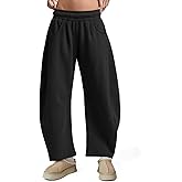 FACDIBY Womens Barrel Ankle Sweatpants Fleece Lined Baggy Sweat Pants Interior Drawstring Trousers with Pockets
