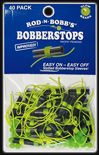 Rod-N-Bobb's Bobber Stops and Beads (Pack of 40), Chartreuse