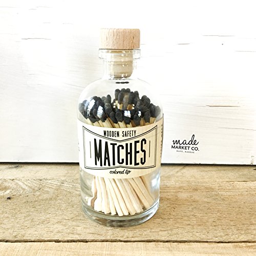 image for Made Market Co. Black Tip Colored Matches. Match Sticks Decorative Gla